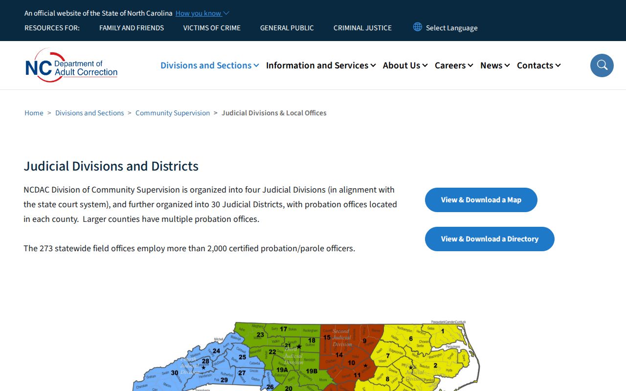 Caswell County parole and probation Community Supervision office directory